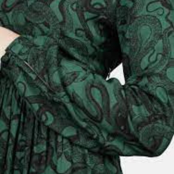 Disturbia Ophidia Mini Dress Green with Snake Print - Picture 3 of 10